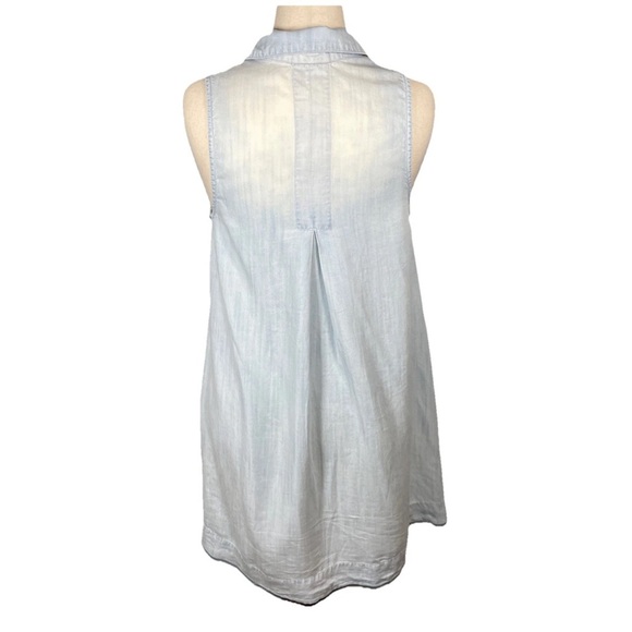 Bella Dahl Light Blue Chambray Sleeveless T-Shirt A-Line Dress Size Medium - Picture 3 of 7
